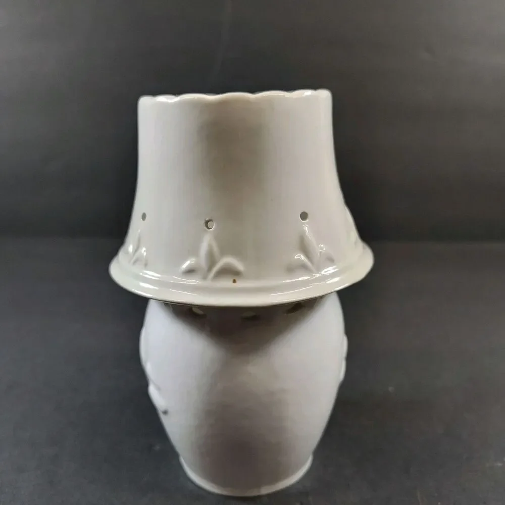 Ceramic 2pc Fairy Lamp Candle Holder Tea light Votive WHITE/IVORY
